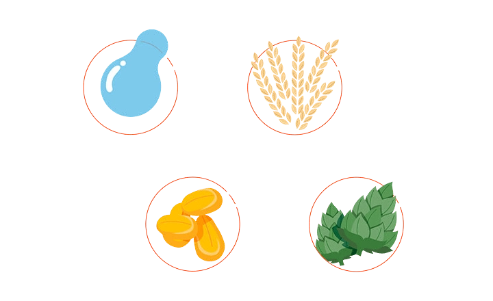 Ingredientes da cerveja Schin: água, maltes, cereais não-maltados e lúpulo.